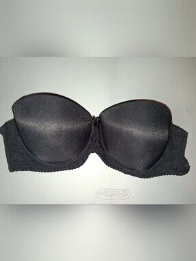 Women's Native Intimates Strapless Bra Size 36C Black Padded With Wires